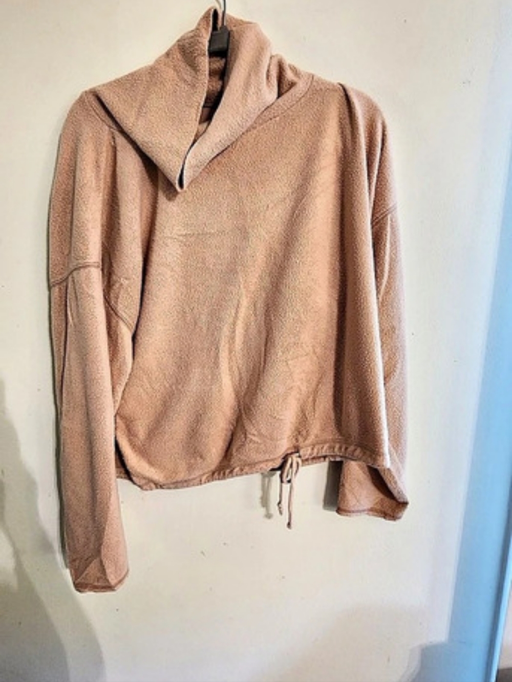 aerie Fuzzy Cowl Neck Jacket in Brown Size Medium